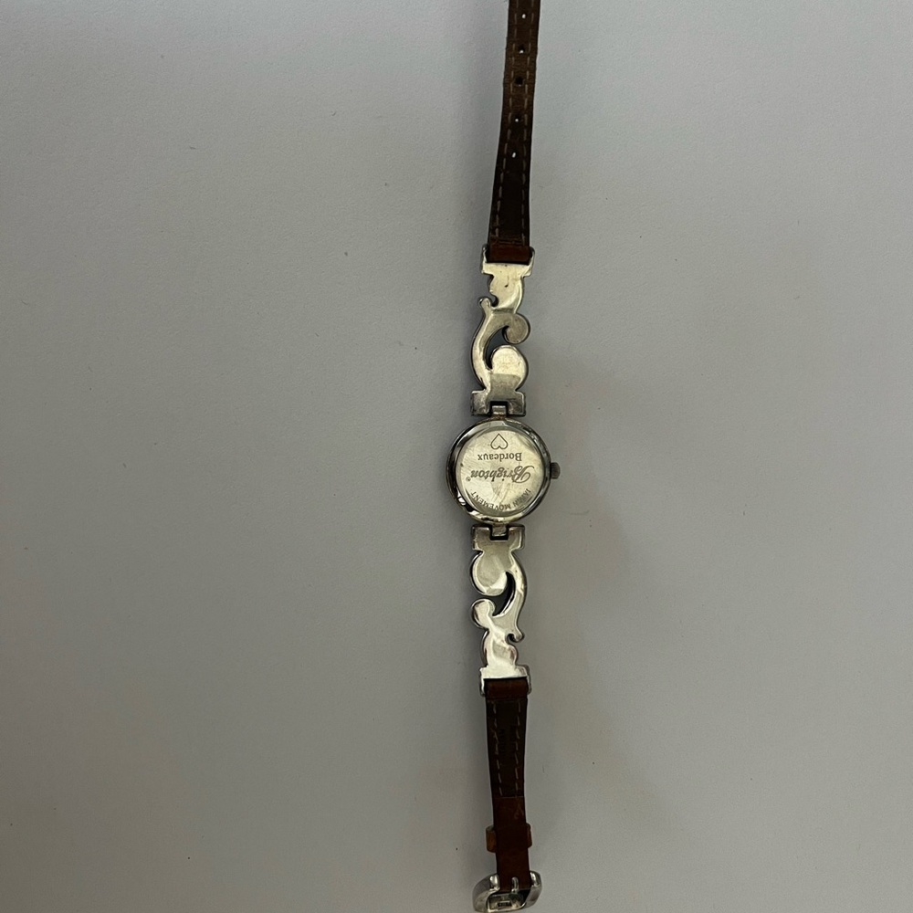 Brighton Silver Watch with Brown Strap
